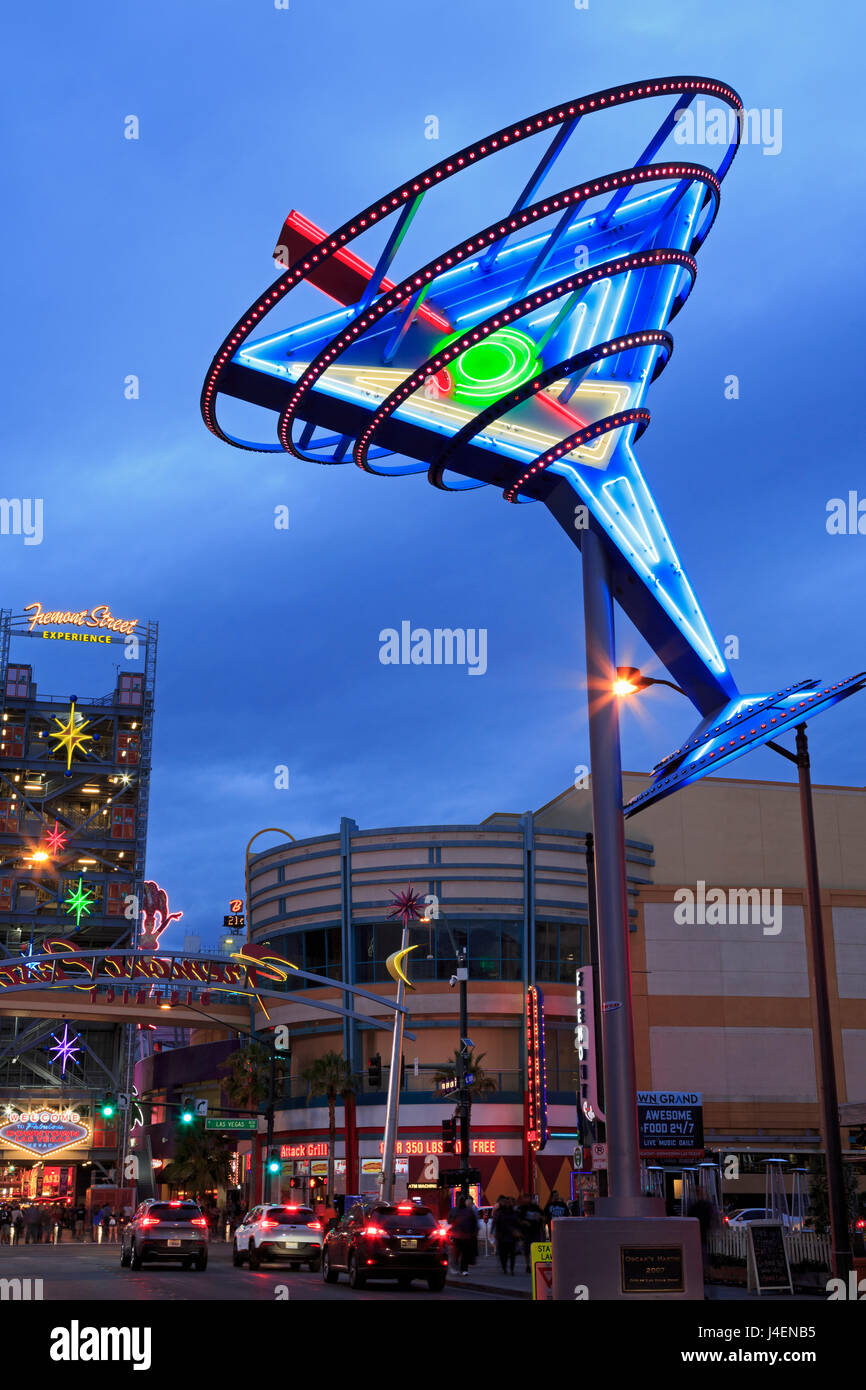 Fremont East District, Las Vegas, Nevada, United States of America, North America Stock Photo