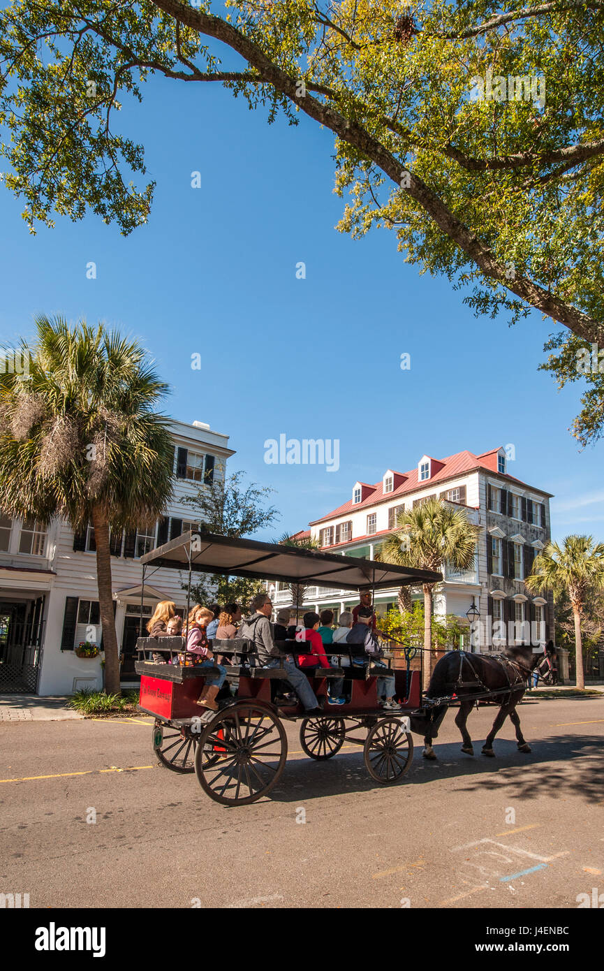 Horse and carriage ride on Bay Street, Charleston, South Carolina