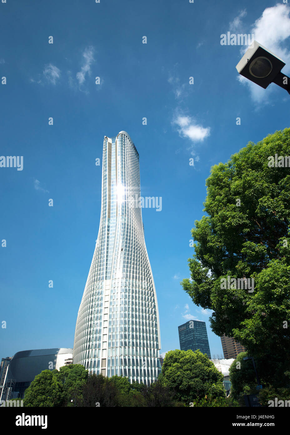 Shiny Raffles City skyscraper, Hangzhou, China, Asia Stock Photo