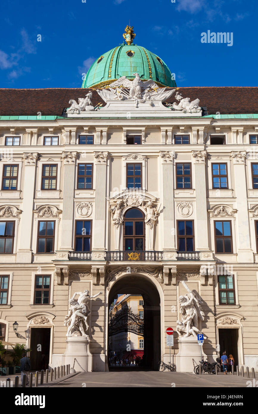 Facade of Michaelertor Gate, Hofburg Palace, UNESCO World Heritage Site, Vienna, Austria, Europe Stock Photo