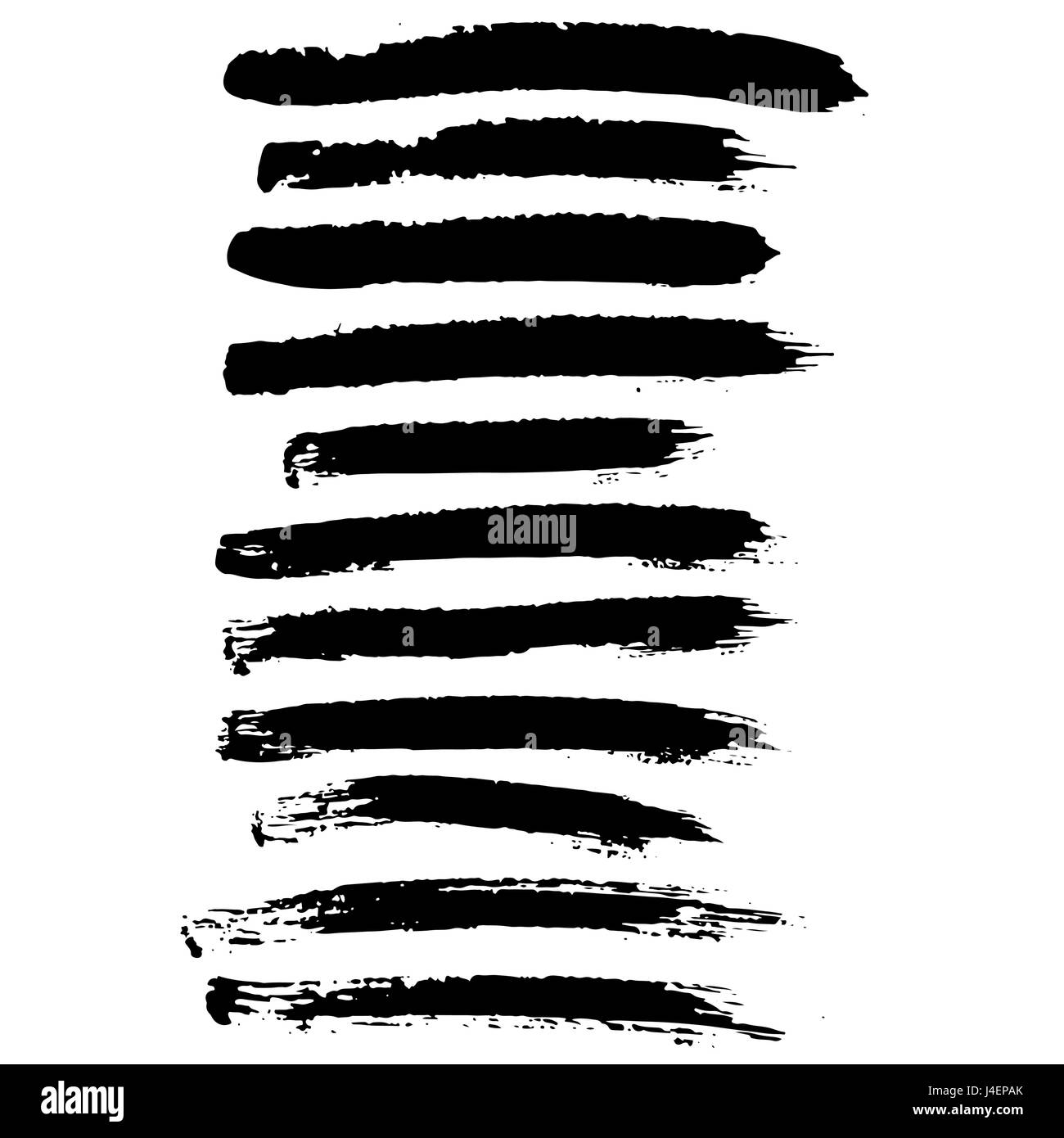 Ink vector brush strokes set. Vector illustration. Grunge hand drawn ...