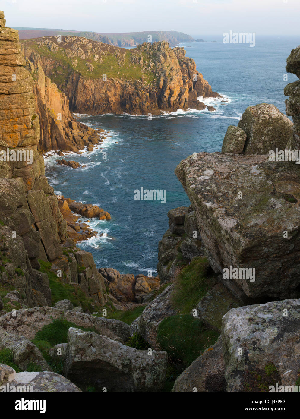 A view of Pordenack Point at Lands End, Cornwall, England, United Kingdom, Europe Stock Photo