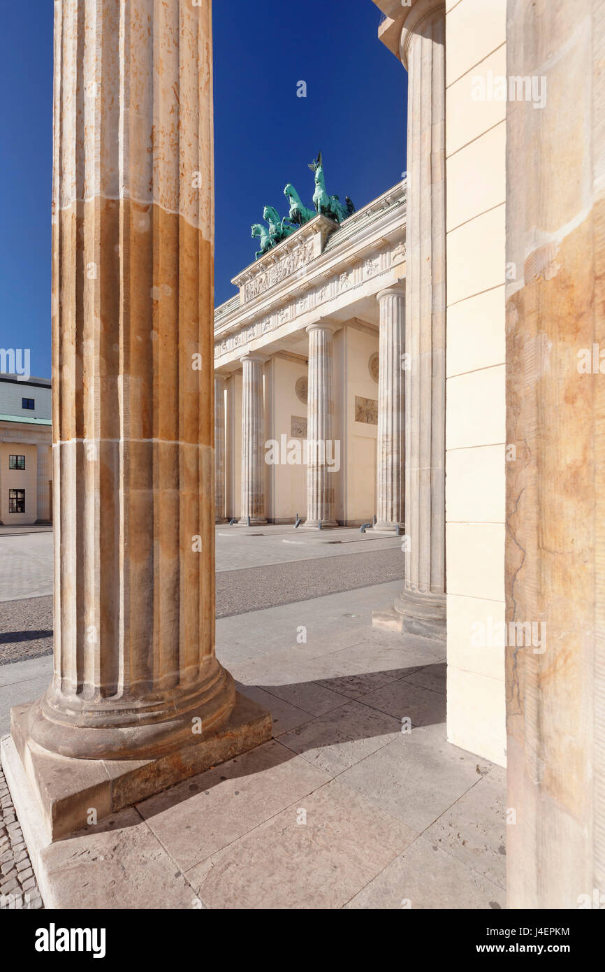 Brandenburg Gate (Brandenburger Tor), Pariser Platz square, Berlin Mitte, Berlin, Germany, Europe Stock Photo