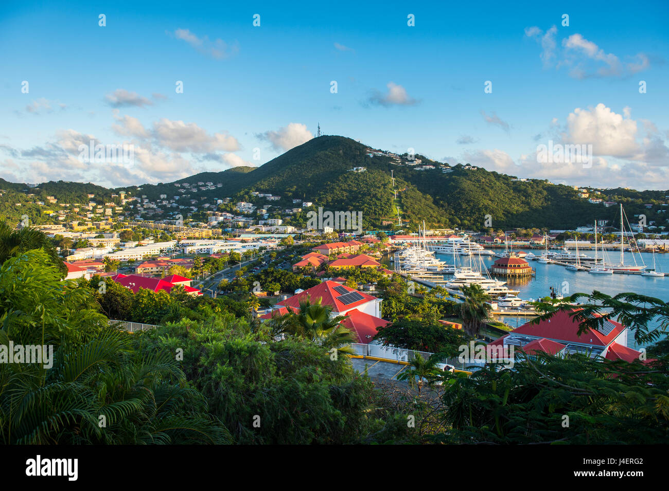 View over Charlotte Amalie, capital of St. Thomas, US Virgin Islands, West Indies, Caribbean, Central America Stock Photo