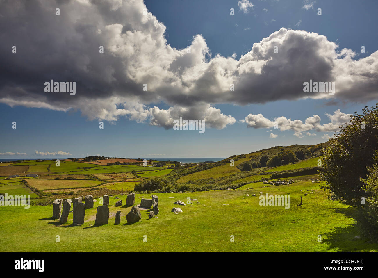 Drombeg stone circle, near Clonakilty, County Cork, Munster, Republic of Ireland, Europe Stock Photo