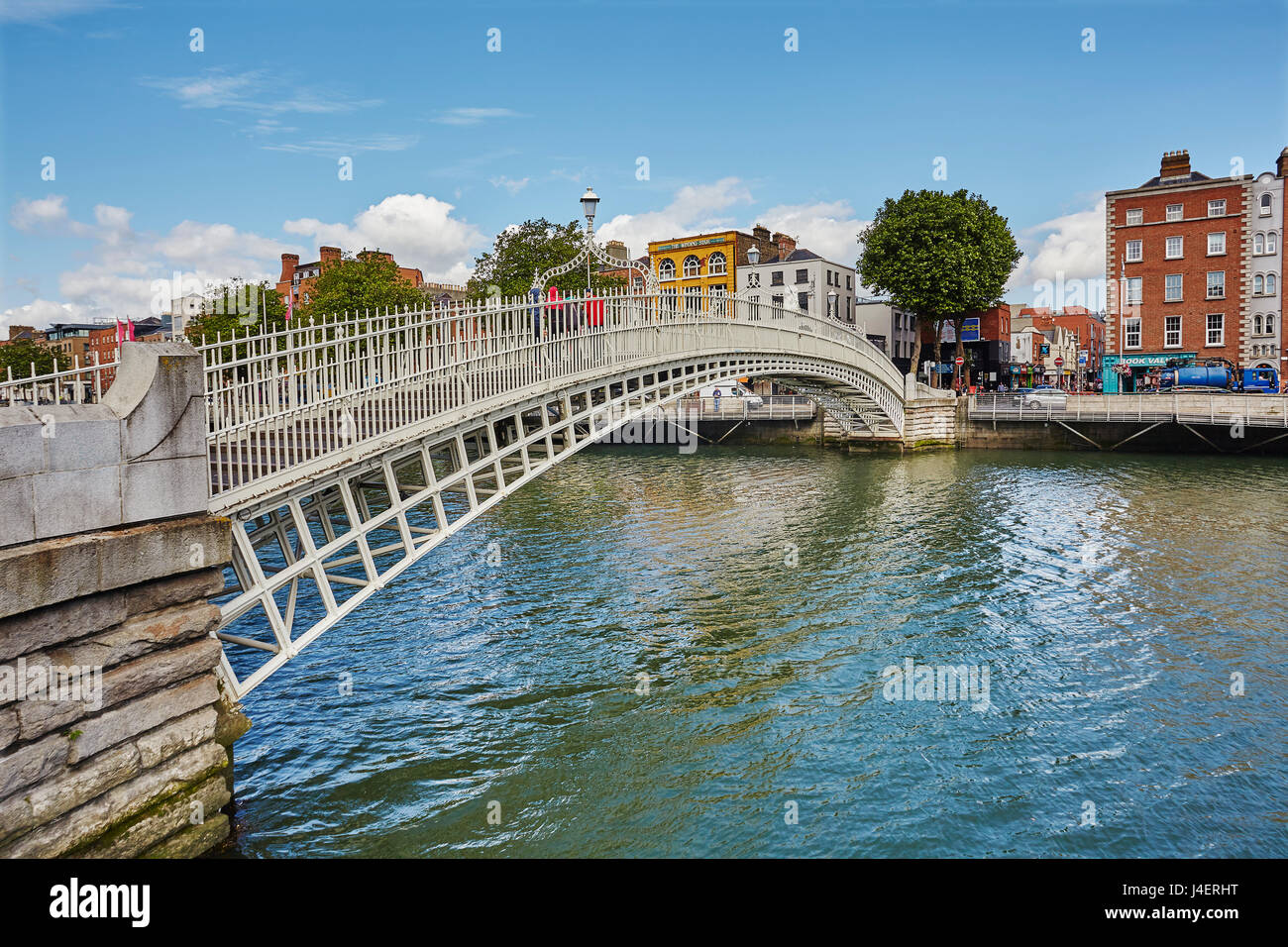 Ha'penny Bridge across the River Liffey, Dublin, Republic of Ireland, Europe Stock Photo