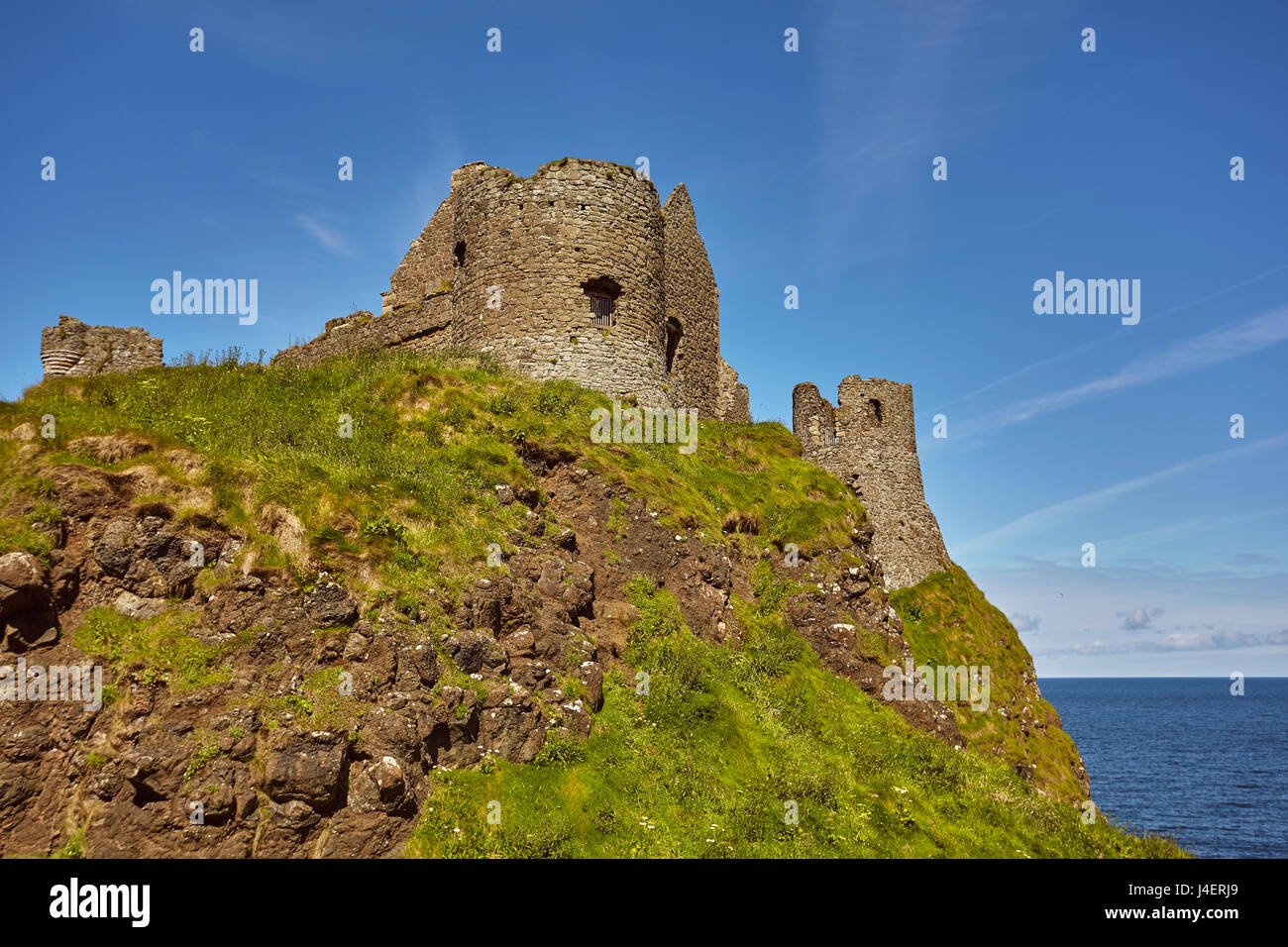 Dunluce Castle, near Portrush, County Antrim, Ulster, Northern Ireland, United Kingdom, Europe Stock Photo
