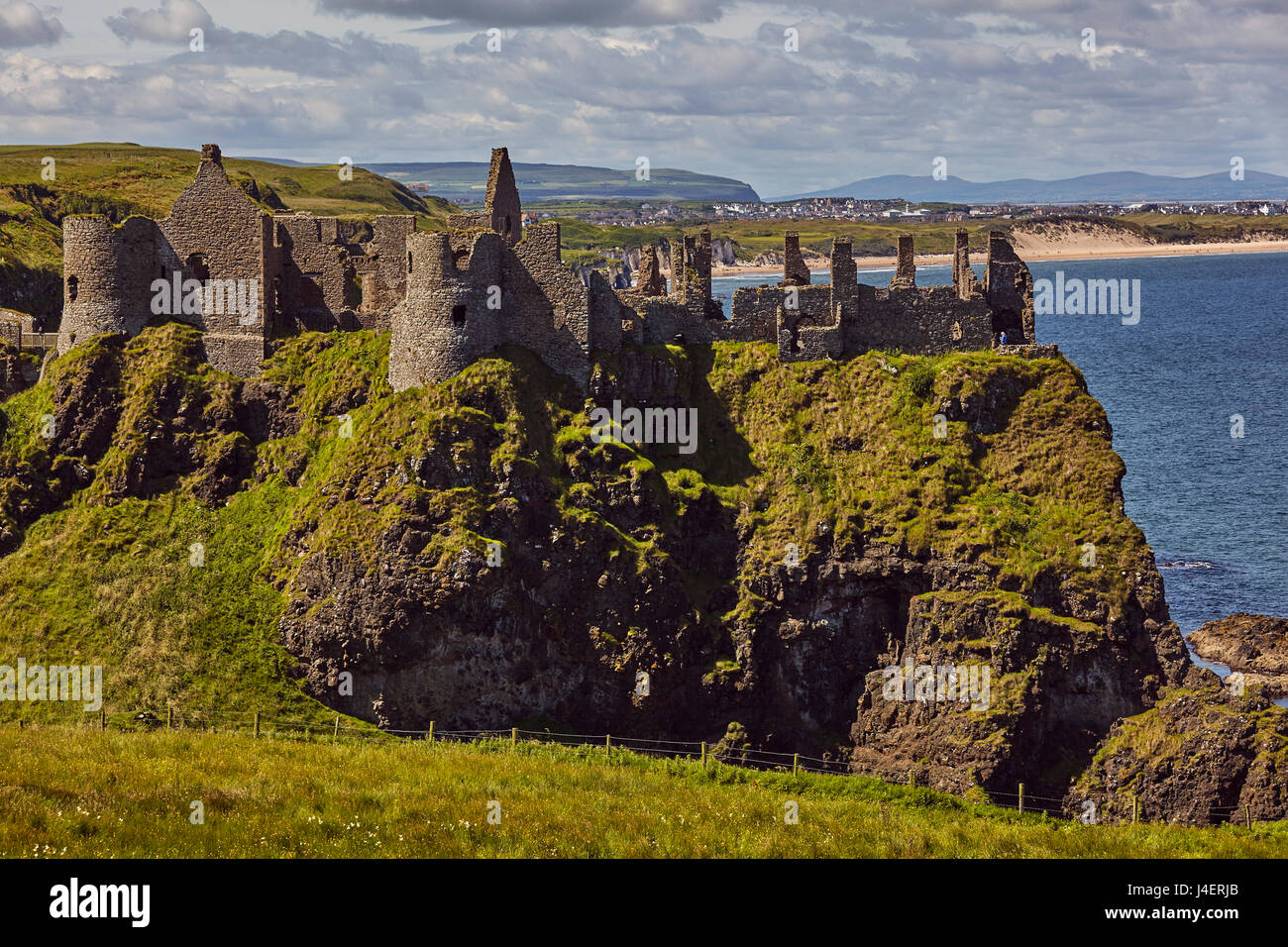 Dunluce Castle, near Portrush, County Antrim, Ulster, Northern Ireland, United Kingdom, Europe Stock Photo