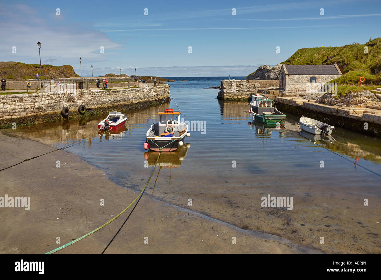 Balintoy harbour, near Giant's Causeway, County Antrim, Ulster, Northern Ireland, United Kingdom, Europe Stock Photo