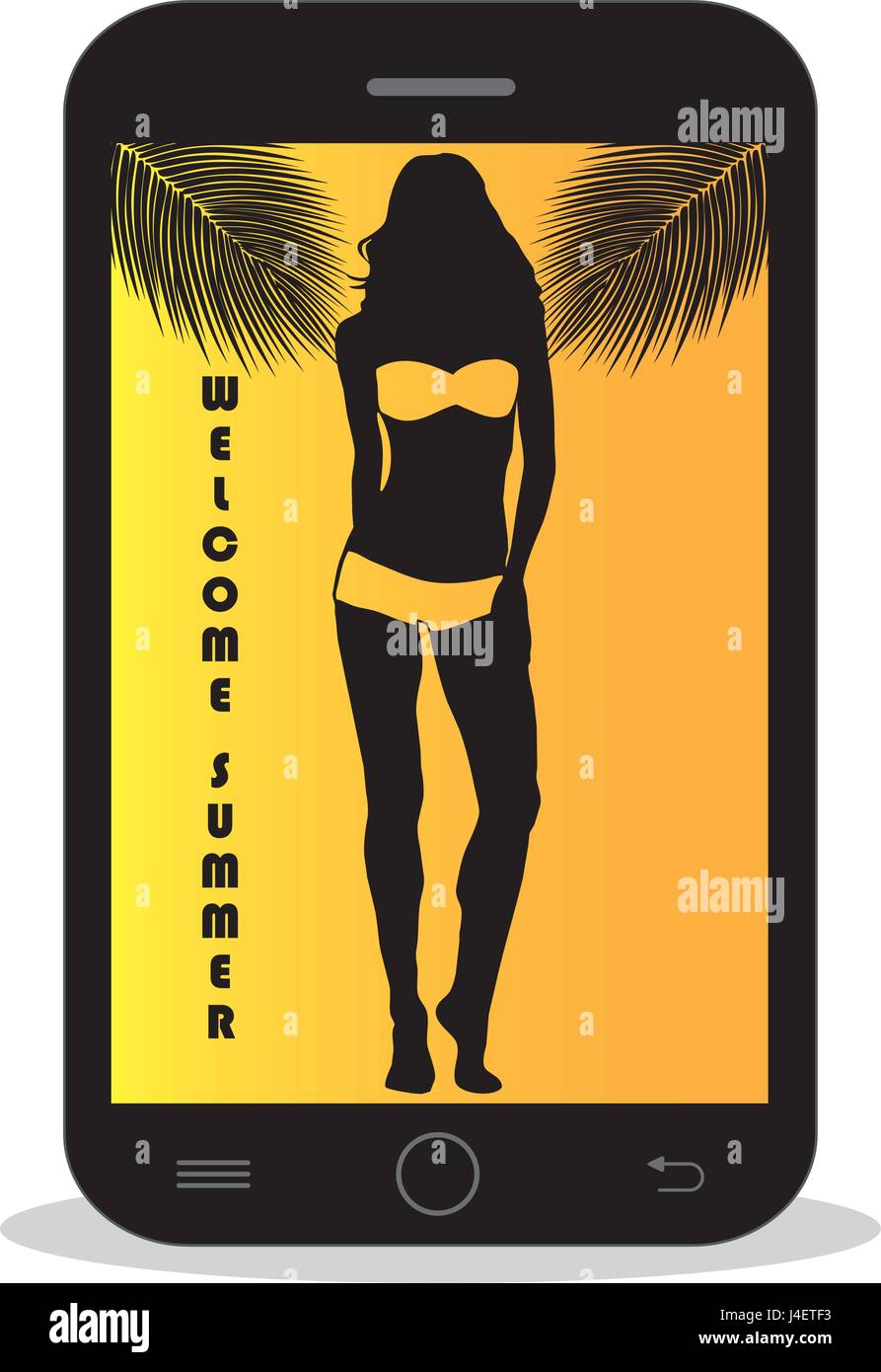 Welcome Summer - Girl in Bikini Stock Vector