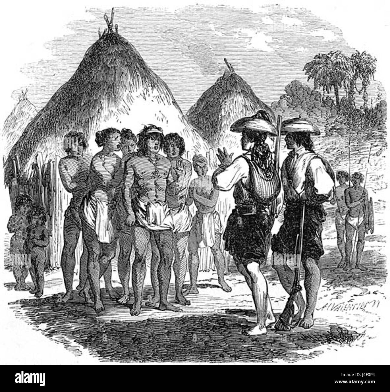 Igorot village early 1800s Stock Photo - Alamy