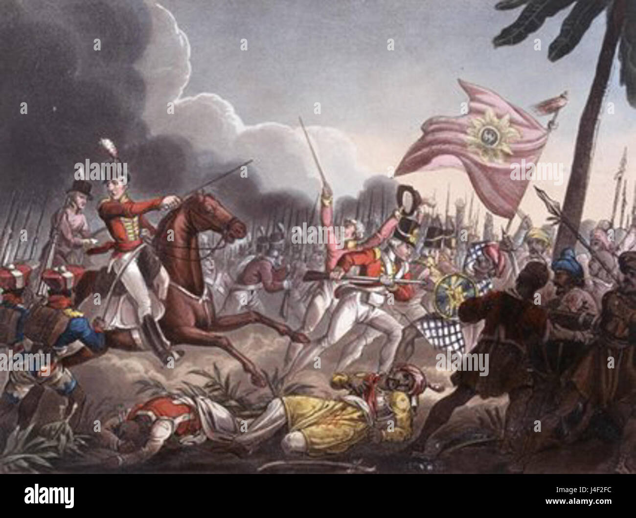 Battle of Assaye  23 September 1803  engraved by J.C. Stadler  published by Thomas Tegg  1st April 1818 Stock Photo