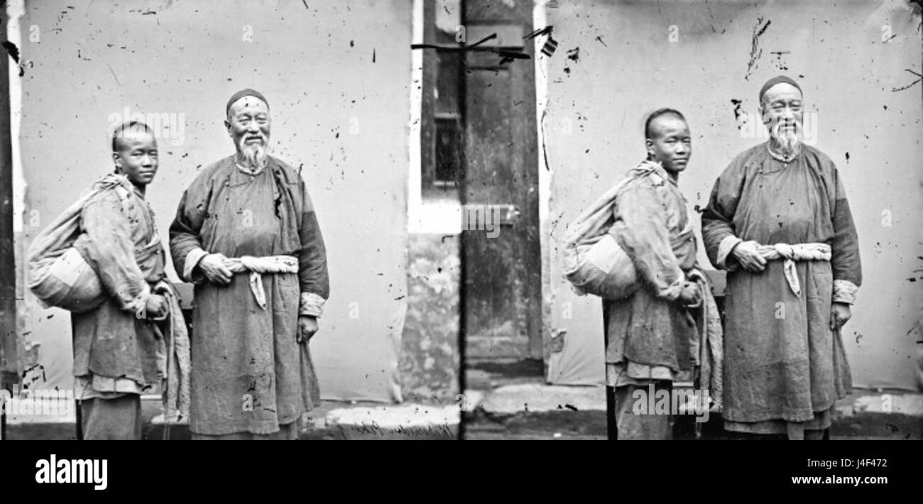 An old Muslim cook with his assistant  Beijing 1871 2. Stock Photo