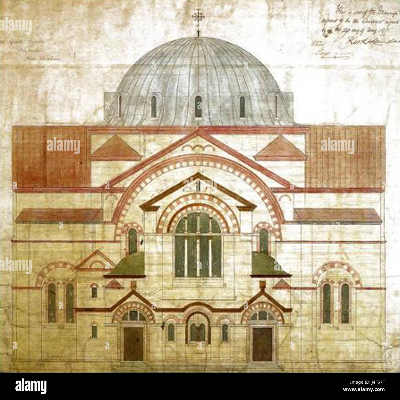 Architectural design  Hagia Sophia orthodox cathedral  London  1820s Stock Photo
