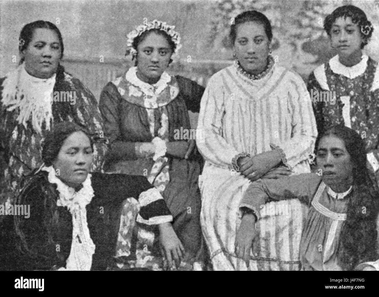 Royal women of the Society Islands Stock Photo