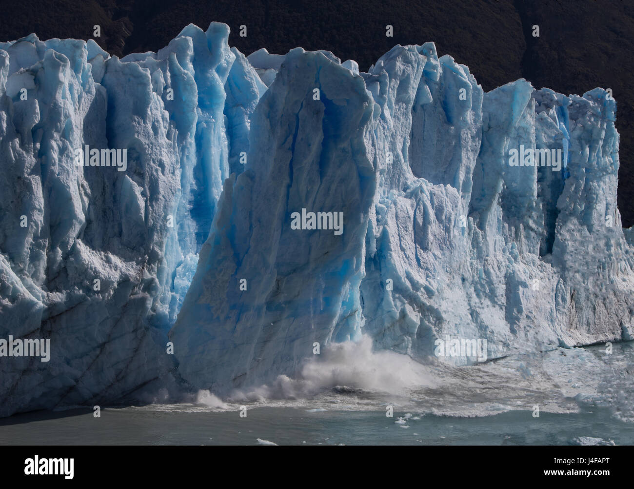 Calfing of Perito Moreno Glacier, Perito Moreno National Park, Argentina Stock Photo