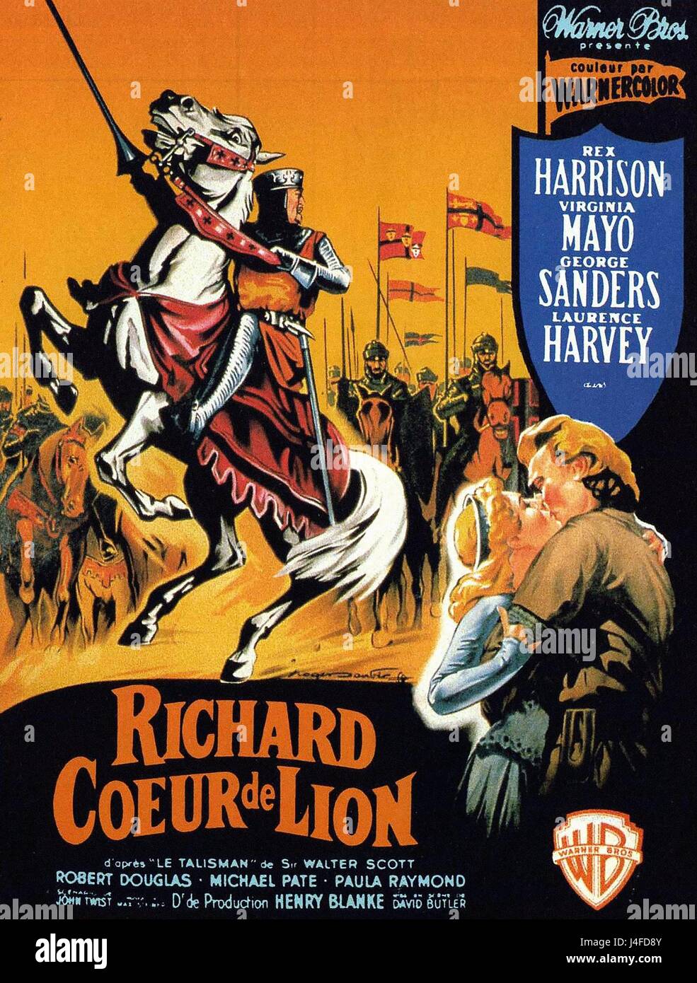 King Richard and the Crusaders   Year: 1954 USA  Director: David Butler  Movie poster (Fr).  It is forbidden to reproduce the photograph out of context of the promotion of the film. It must be credited to the Film Company and/or the photographer assigned by or authorized by/allowed on the set by the Film Company. Restricted to Editorial Use. Photo12 does not grant publicity rights of the persons represented. Stock Photo