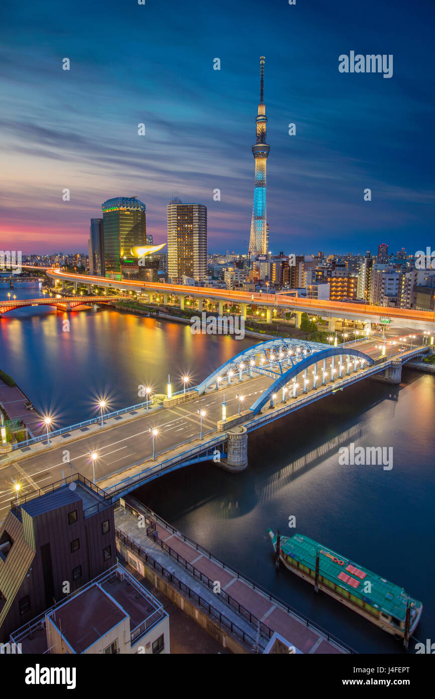 Tokyo. Cityscape image of Tokyo skyline during twilight in Japan. Stock Photo
