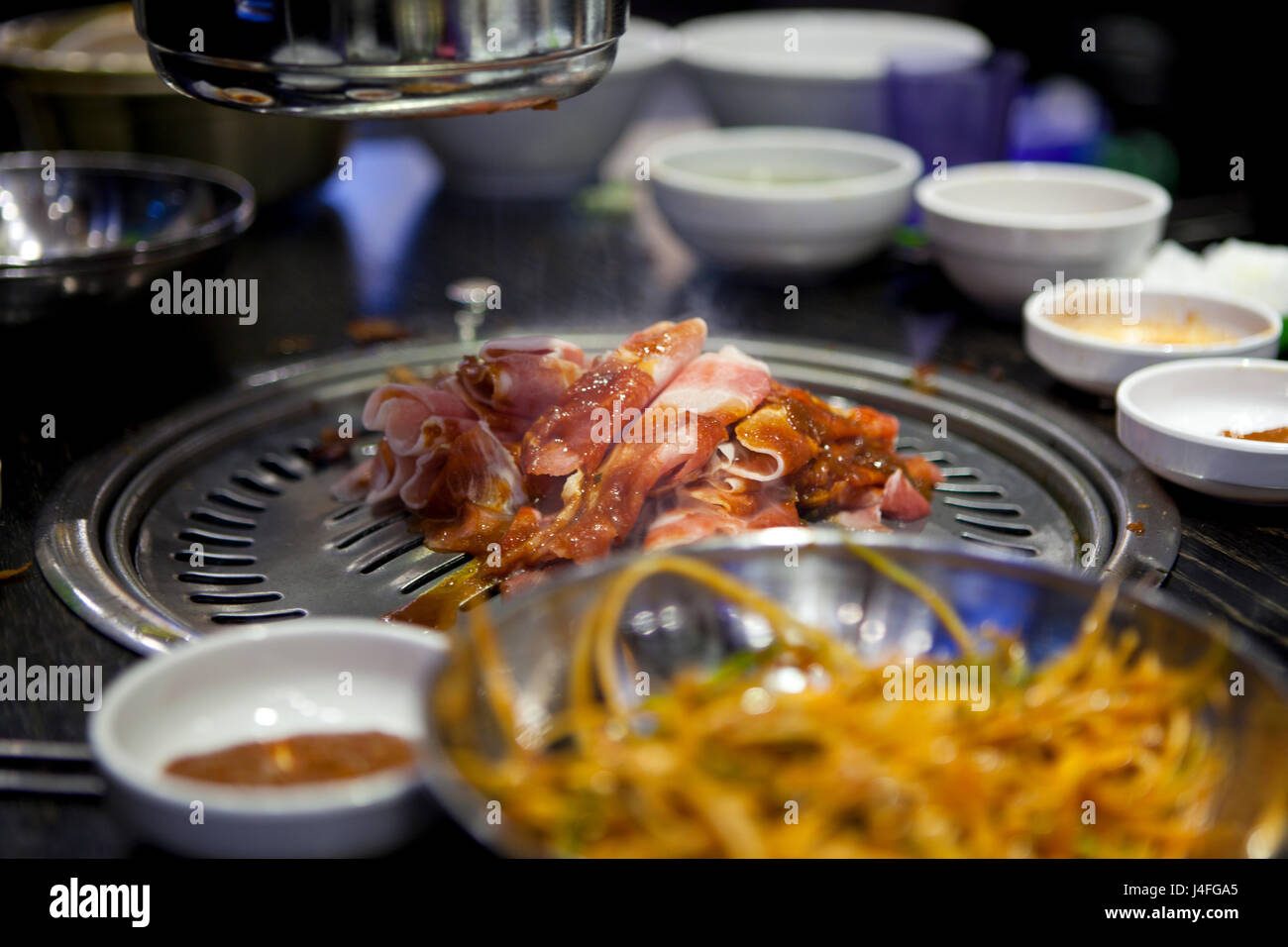 Korean style barbecue in Korean restaurant South Korea ventilation from