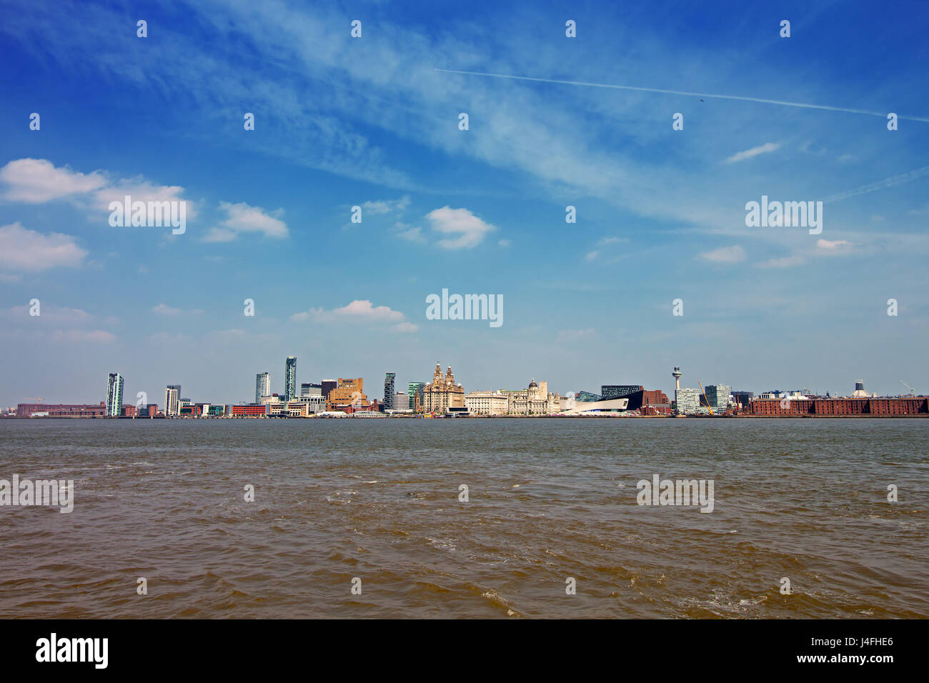 A view of Liverpool's historic waterfront buildings Stock Photo