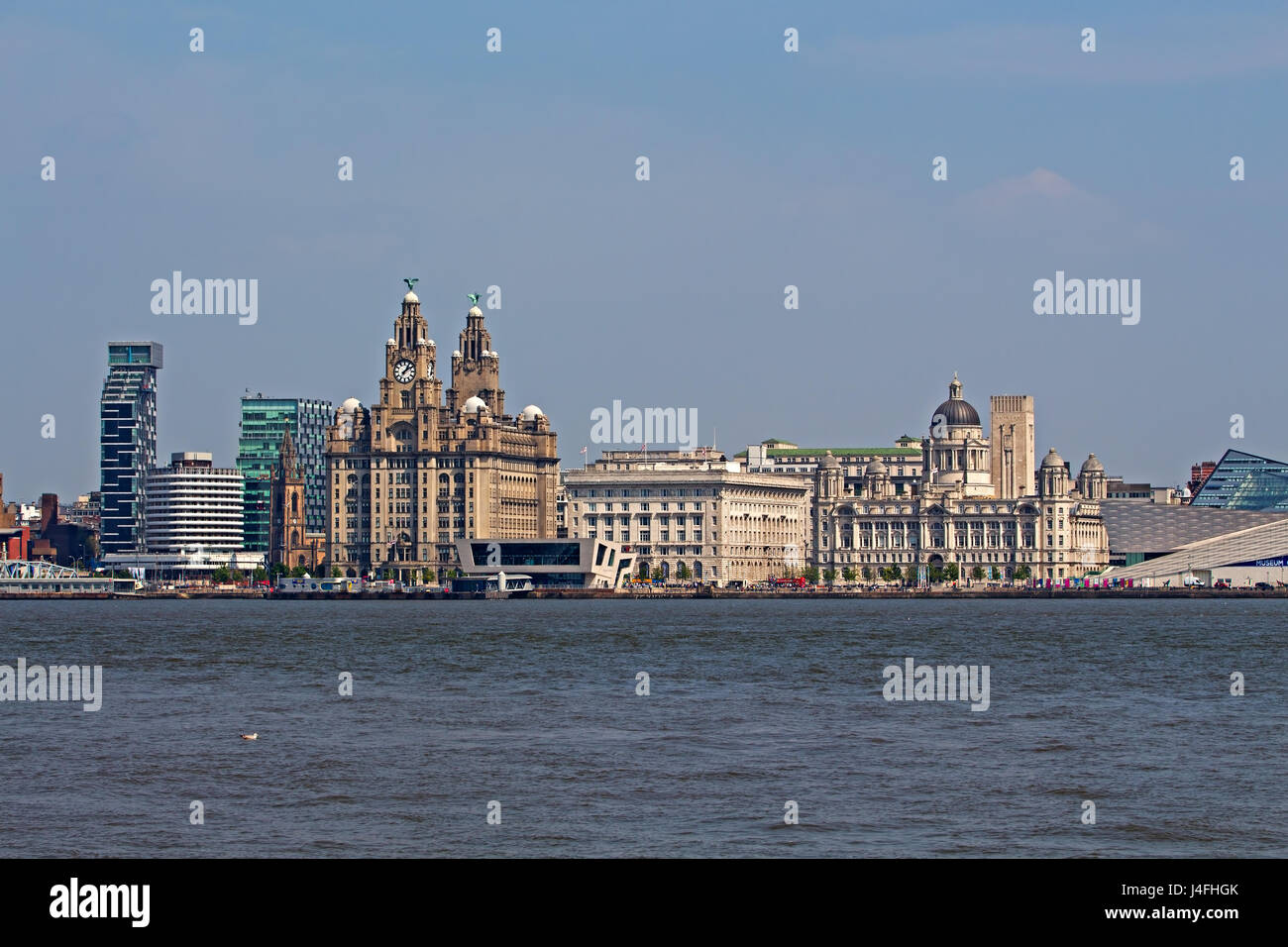 A view of Liverpool's historic waterfront buildings Stock Photo