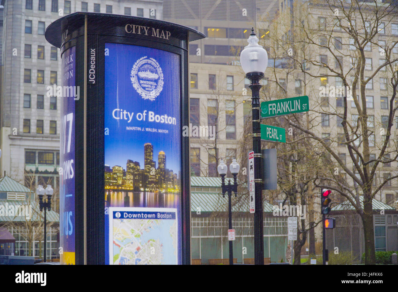The city of Boston on a rainy day - BOSTON , MASSACHUSETTS Stock Photo ...