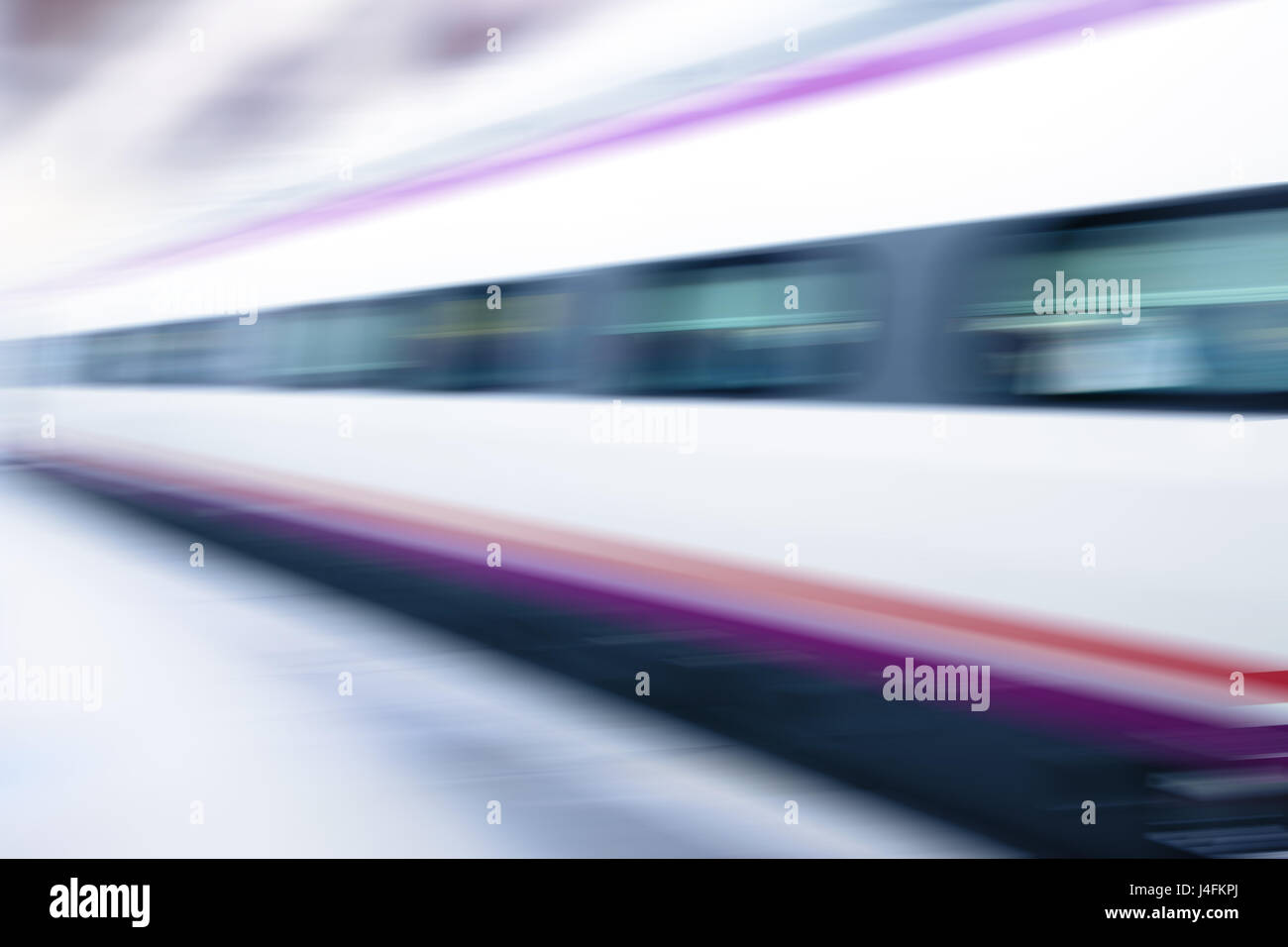High speed train in motion blur - abstract background Stock Photo