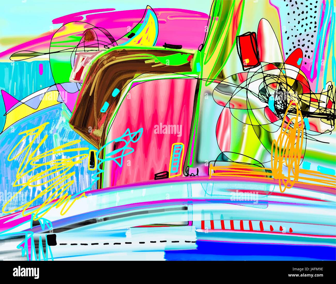 abstract painting, contemporary art abstraction Stock Vector Image