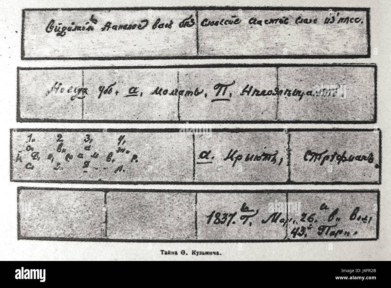 Secret of Feodor Kuzmich Stock Photo Alamy