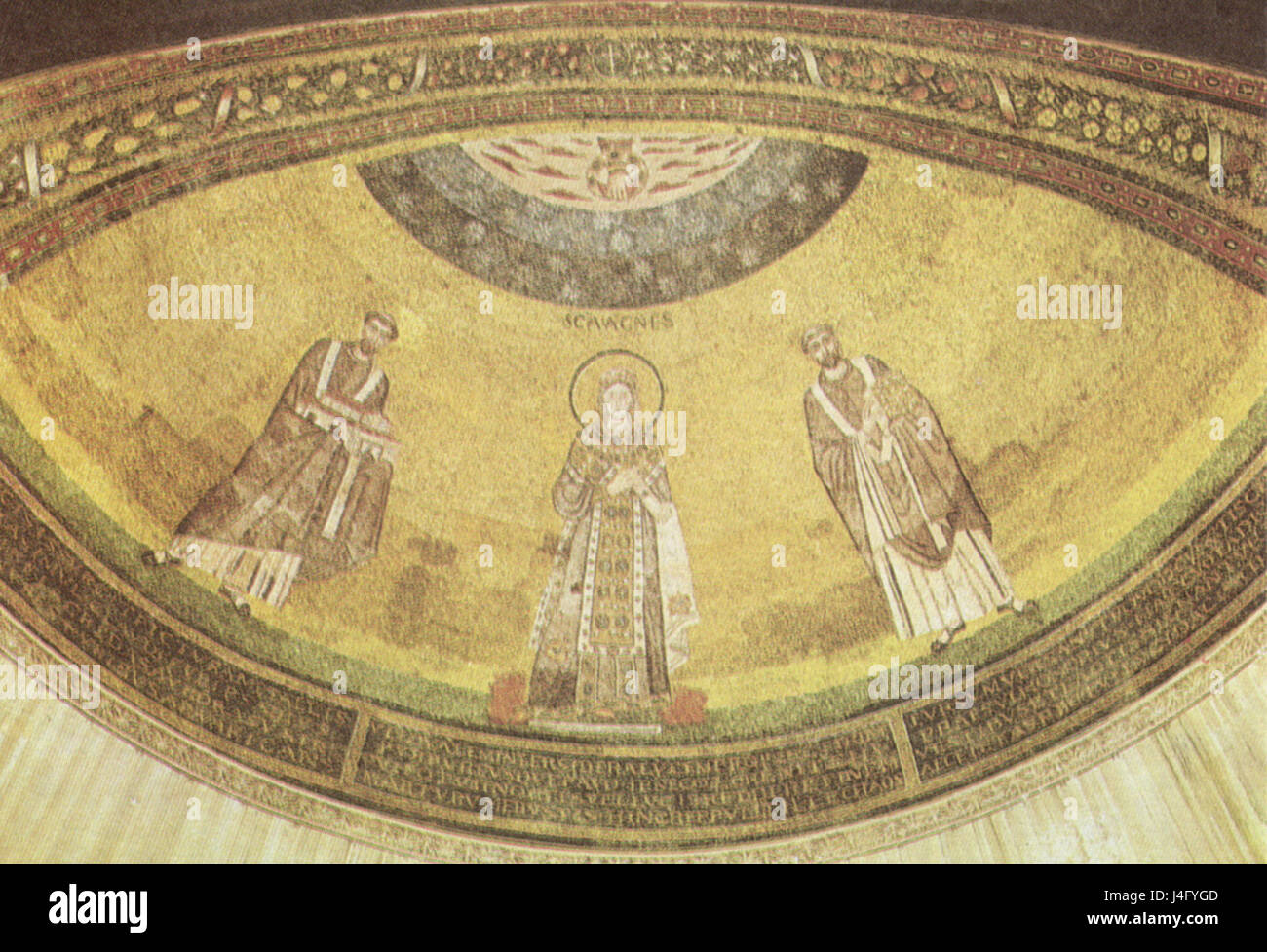 Sant'agnese fuori le mura, mosaico di sant'agnese e santi, 625 638 Stock Photo