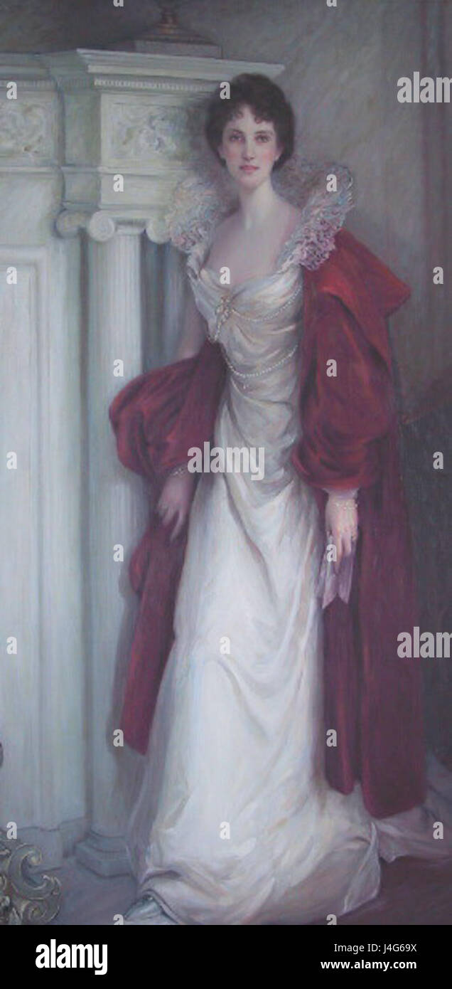 This portrait by John Singer Sargent features Winifred, Duchess of Portland. Sargent, known for his masterful portraiture, captures the elegance and poise of the subject, showcasing the artist's skill in rendering both the subject's personality and social status. Stock Photo