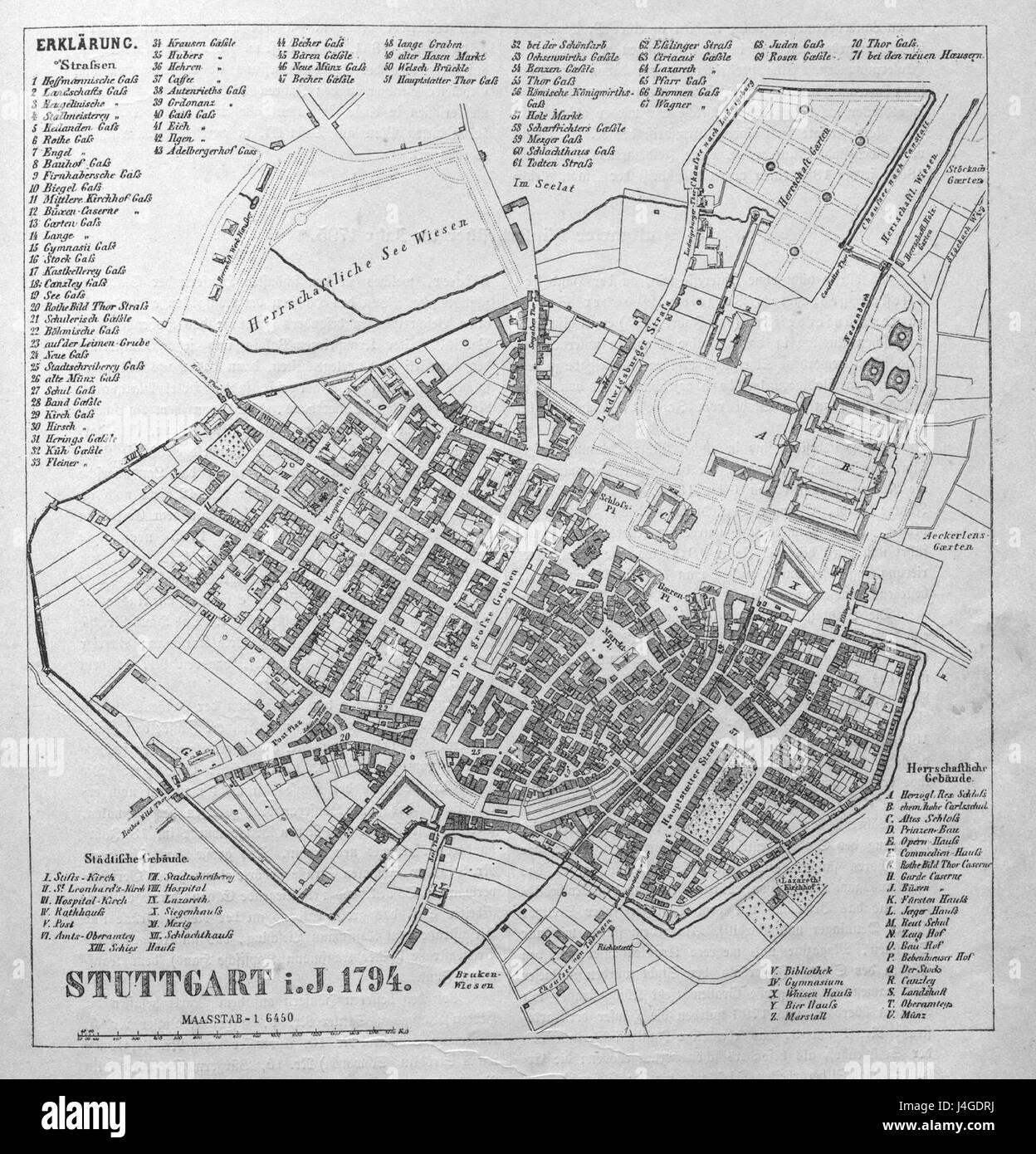 Stuttgart, Stadtplan, 1794, 1 Stock Photo - Alamy