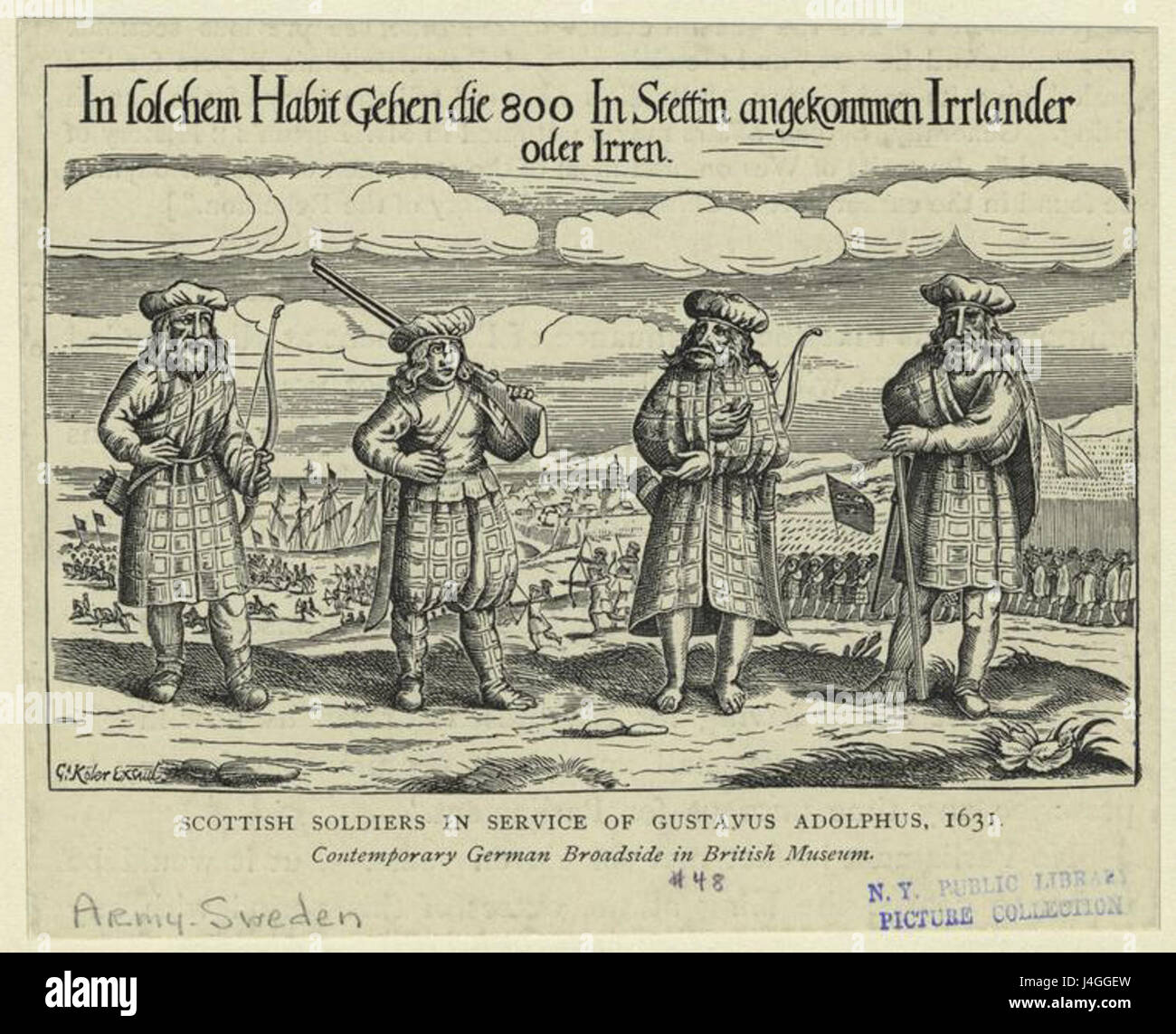 Scottish soldiers in service of Gustavus Adolphus, 1631 Stock Photo