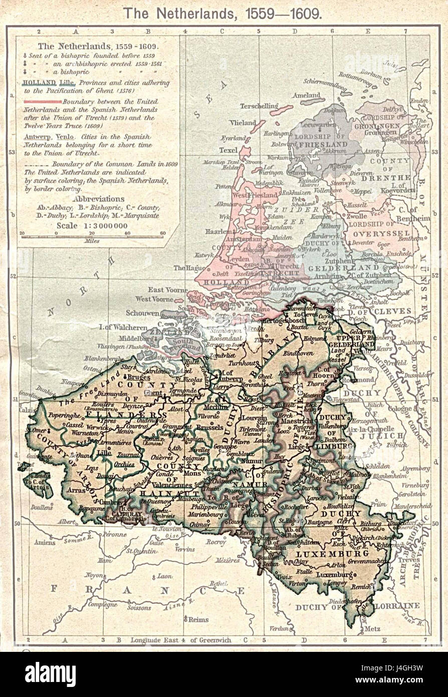 Southern Netherlands map 002 Stock Photo Alamy