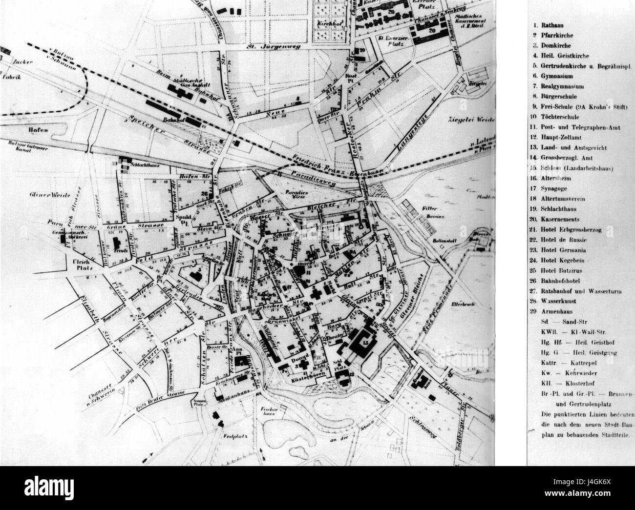 Stadtplan guestrow 1910.dpi Stock Photo - Alamy