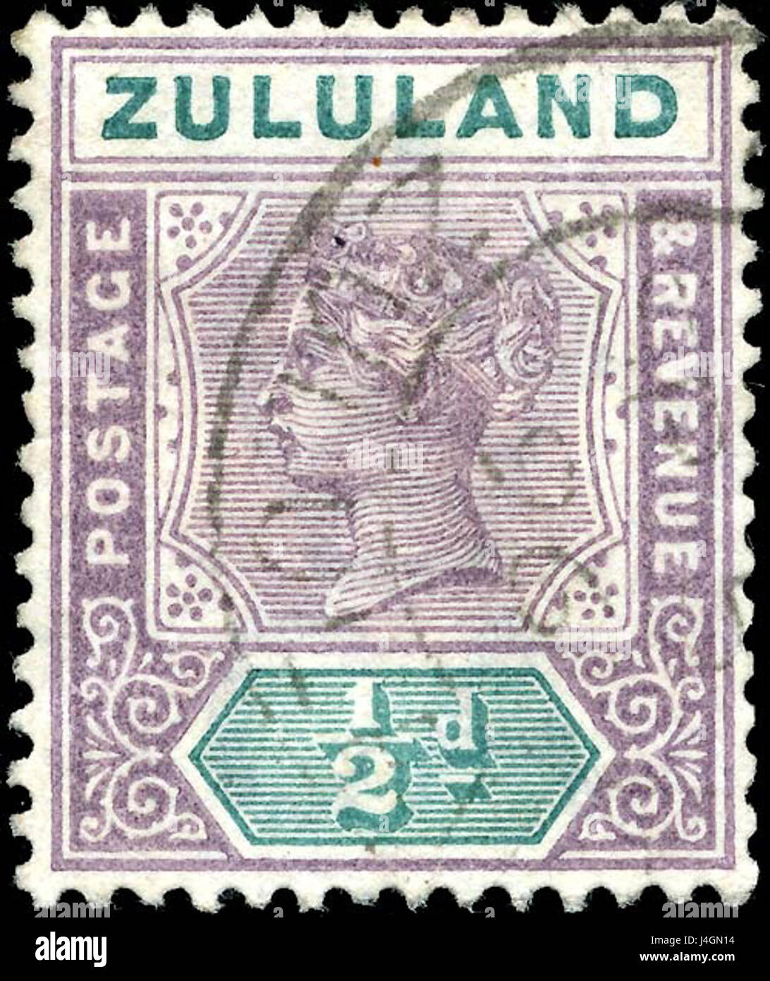 Stamp Zululand 1894 0.5p Stock Photo Alamy