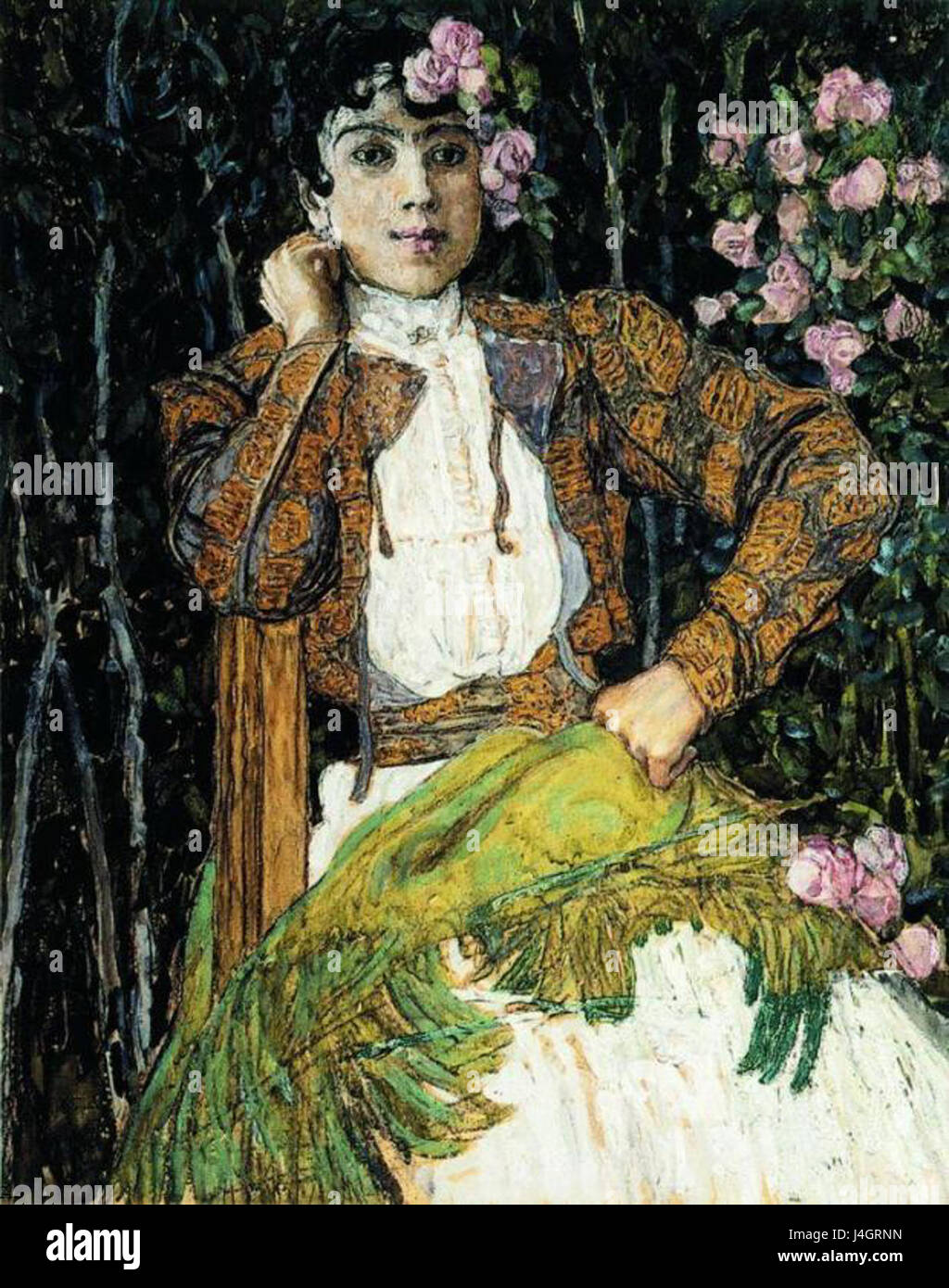 lady in green dress painting Kate