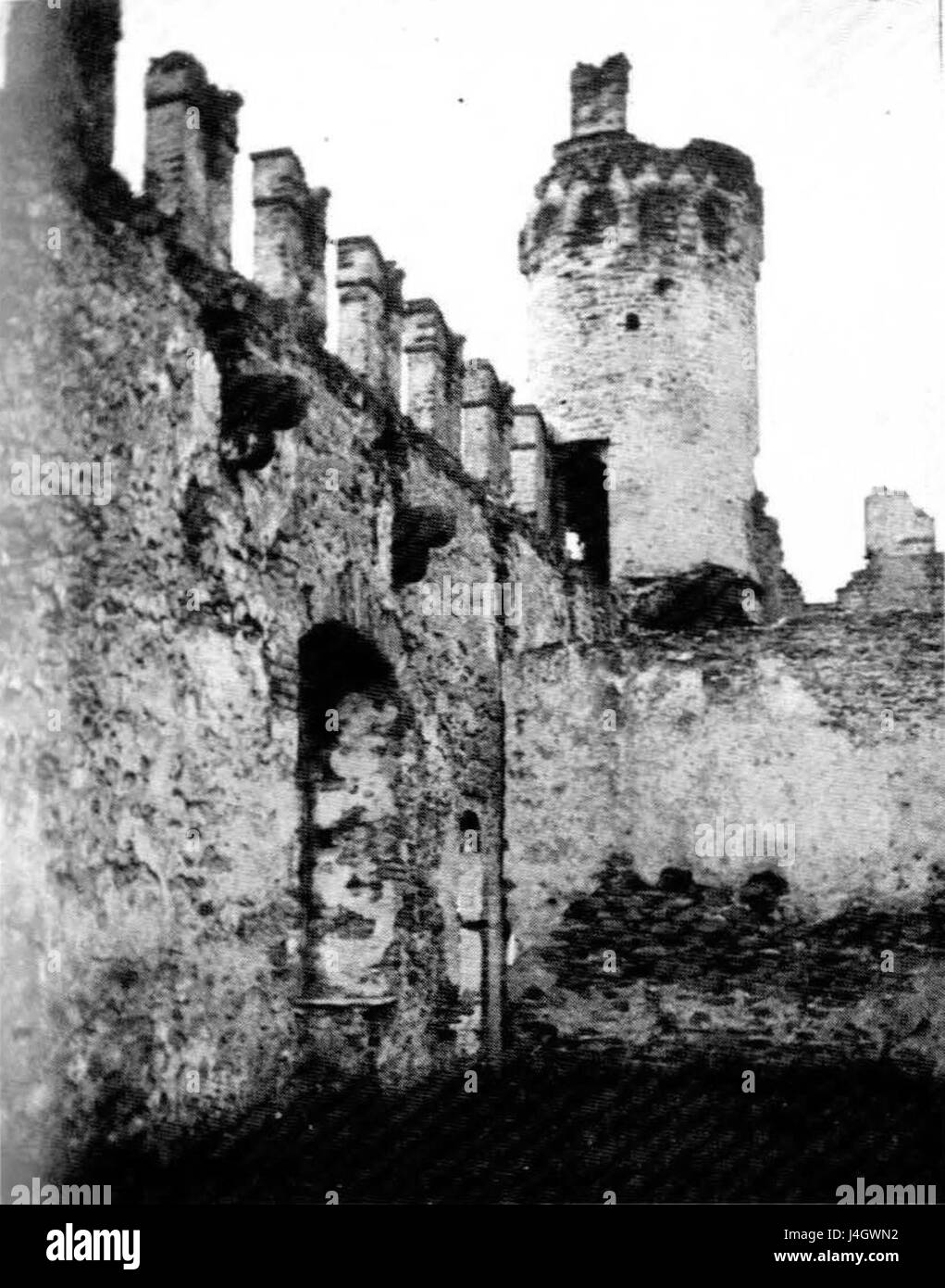 This figure from the Salone Primo Piano a Ponente at the Castello di Montalto highlights the historical architecture and artwork of the castle, showcasing its significance in Italian heritage. Stock Photo