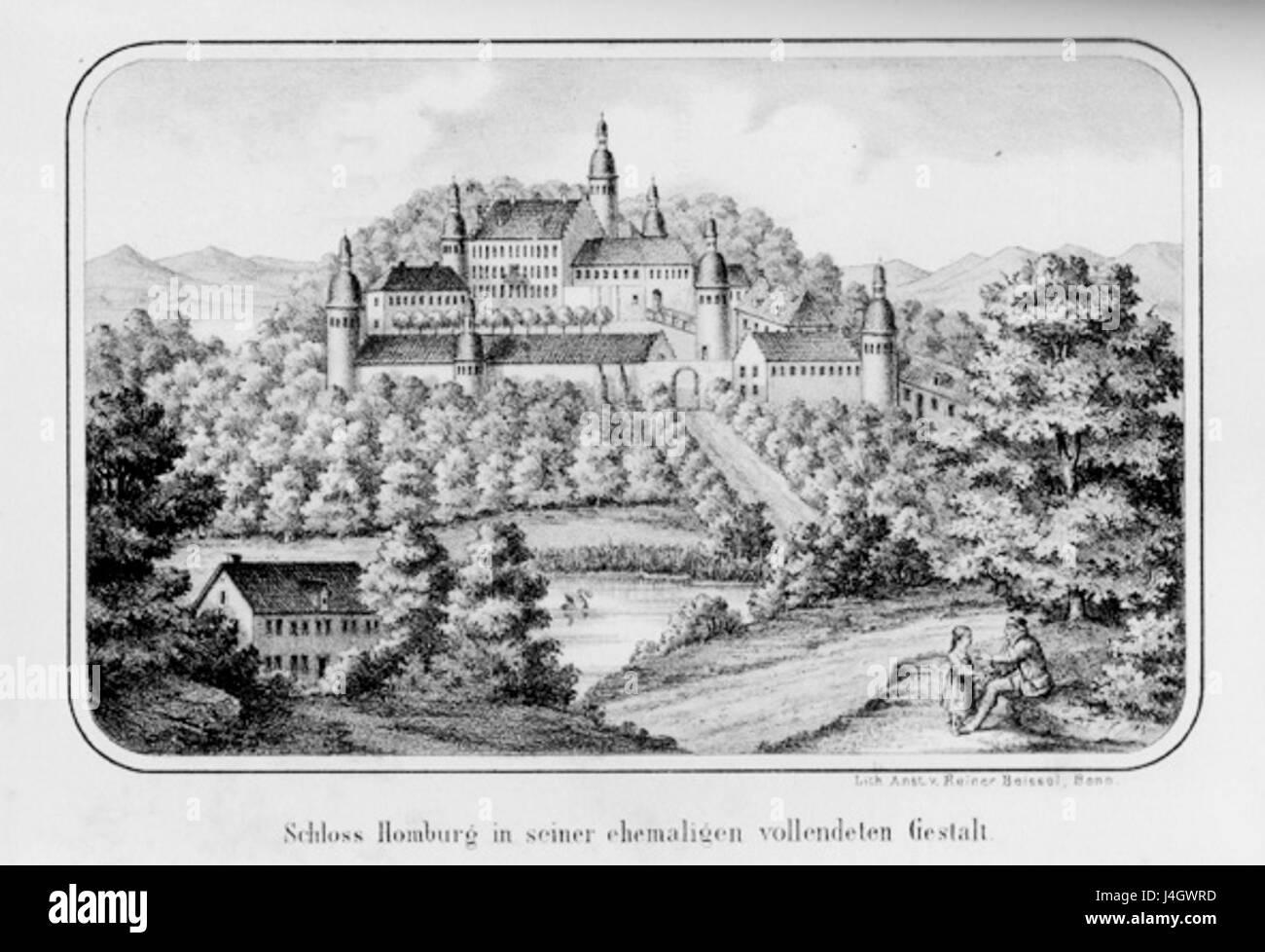 Schloss Homburg in seiner ehemaligen Gestalt Stock Photo