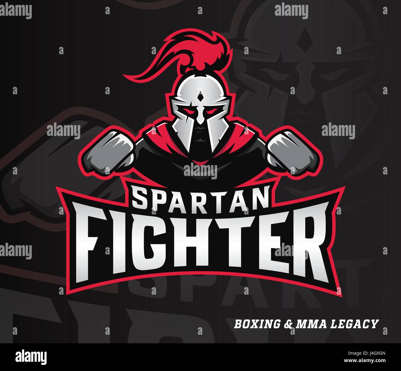 Vector sportive illustration of Spartan boxer fighter Stock Vector