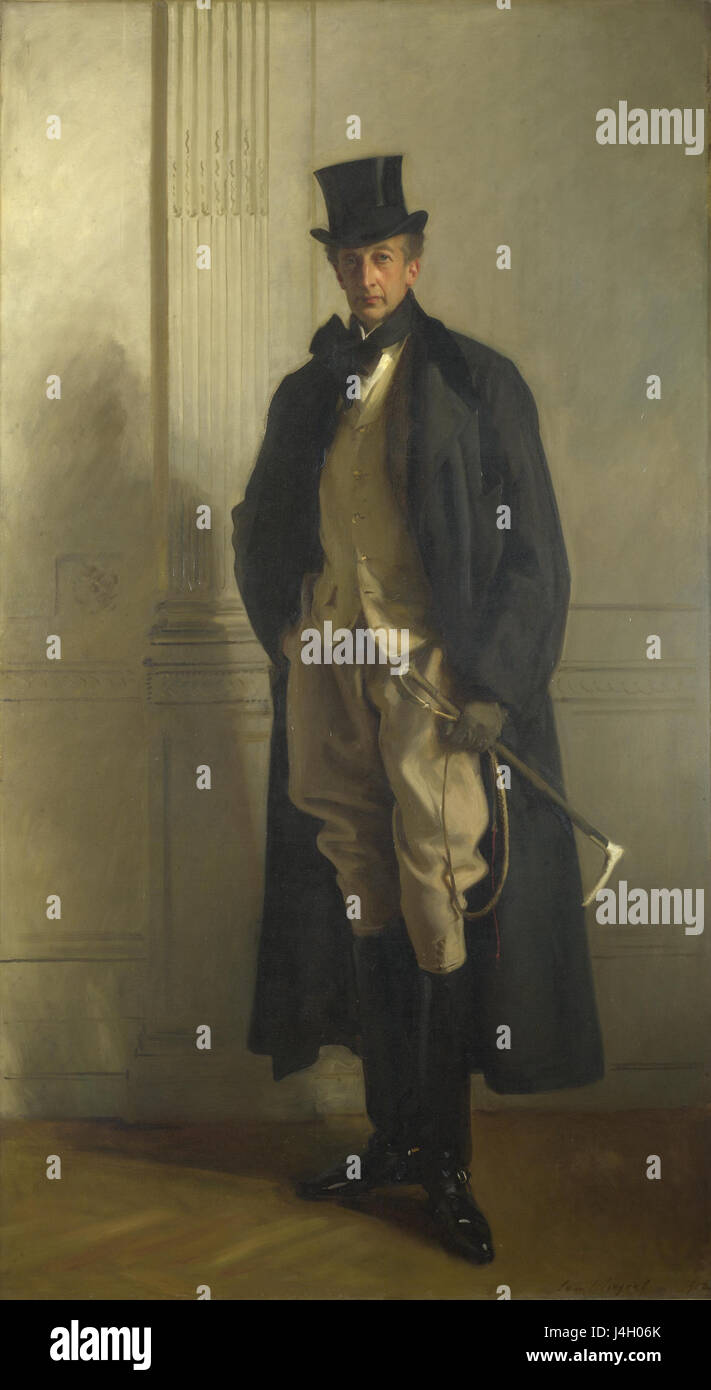 This portrait by John Singer Sargent features Lord Ribblesdale, an English aristocrat. The painting showcases Sargent's characteristic skill in portraiture, capturing both character and class. Stock Photo