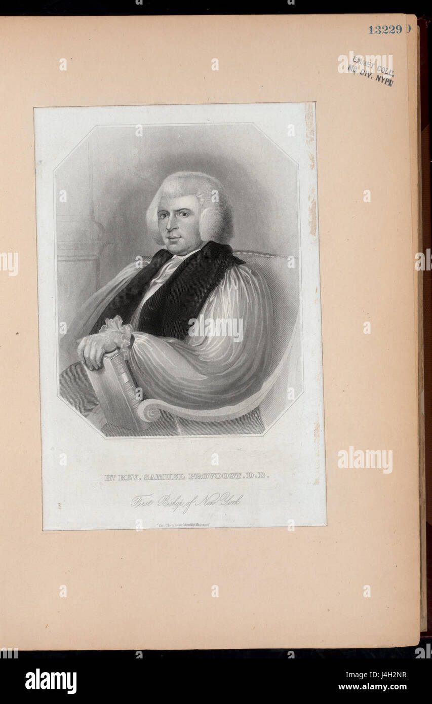 Rt. Rev. Samuel Provoost was the first Bishop of New York, an influential figure in the history of the Episcopal Church in the United States. Stock Photo