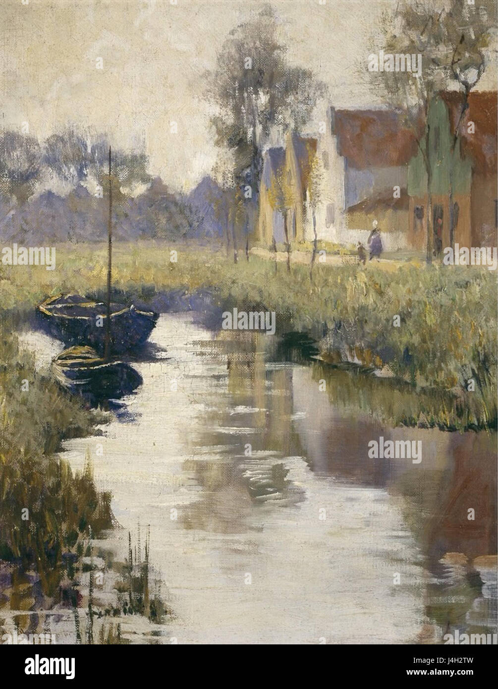 Stanley, Houses by a canal, Rijsoord Stock Photo
