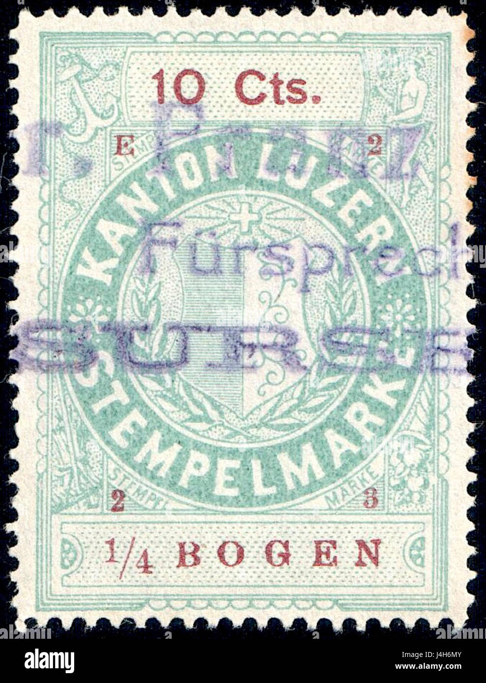 Switzerland Lucerne 1923 revenue 6 10c   180   E 2 23 Stock Photo