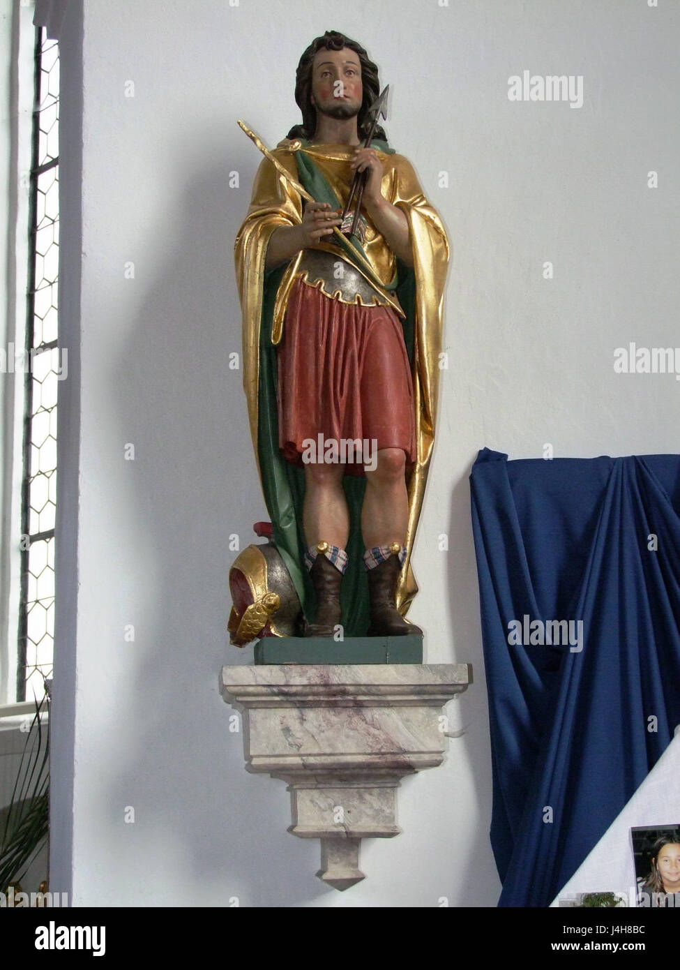 Photograph of the statue of St. Sebastian in the church of St. Afra in ...