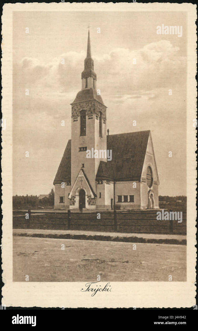 This is an image of Terijoki (now Zelenogorsk, Russia) taken in 1910. It shows a historical view of the town, offering insights into its architecture, streets, and cultural setting during the early 20th century. Stock Photo