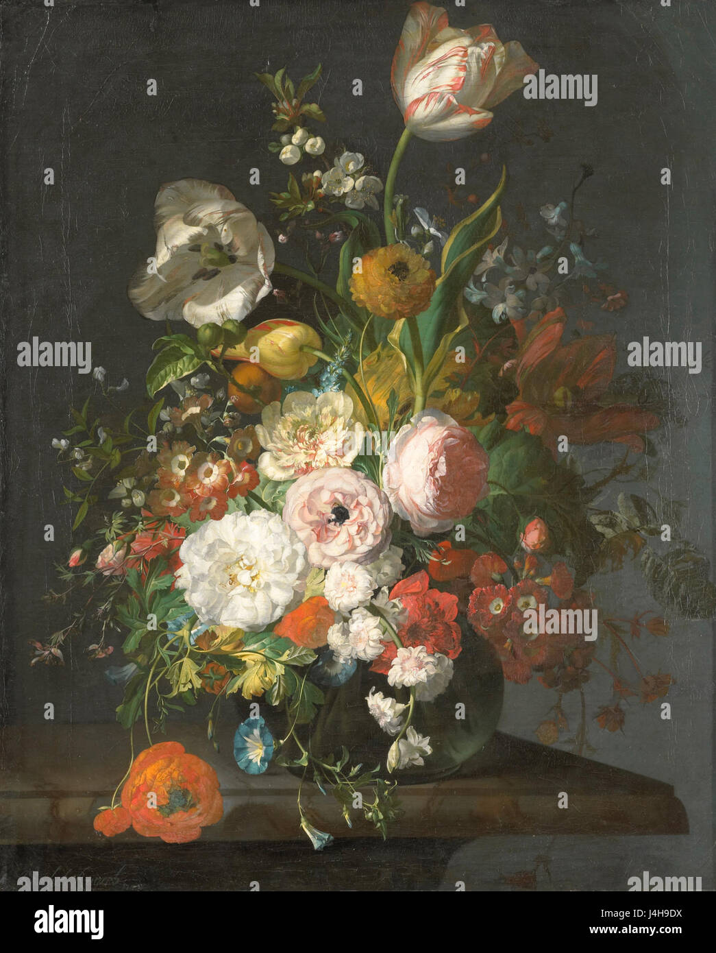 Stilleven met bloemen in een glazen vaas Rijksmuseum SK A 354 Stock Photo -  Alamy