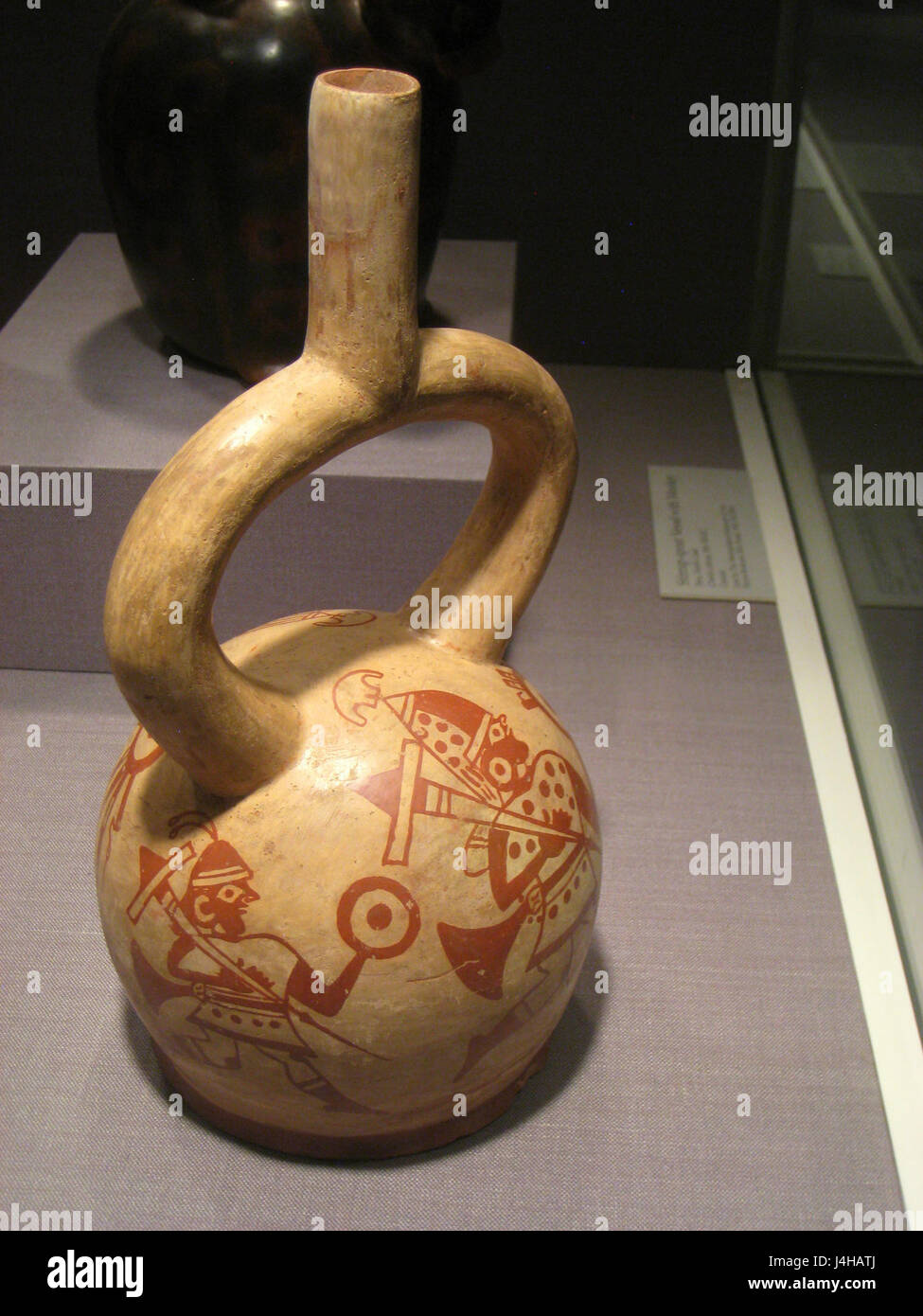 Stirrup spout Vessel, Peru north coast, Moche culture, 100 500 AD, ceramic, Pre Columbian collection, Worcester Art Museum   IMG 7663 Stock Photo