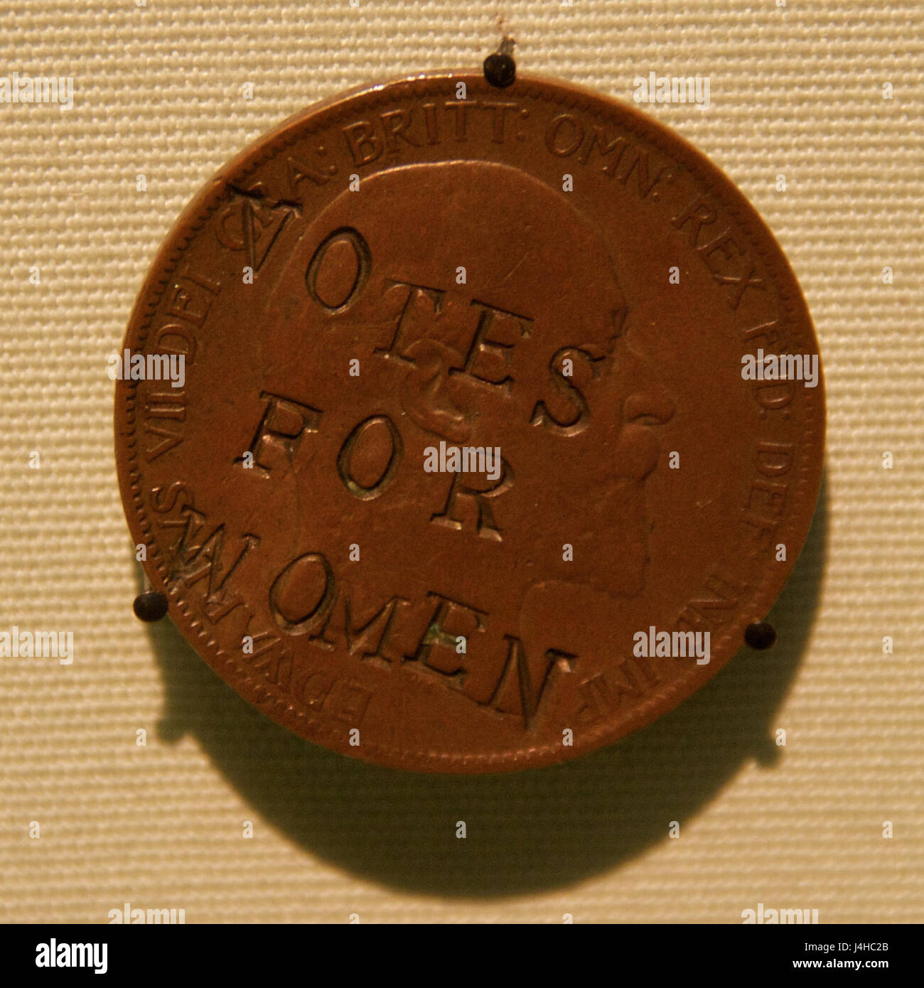 Suffragette defaced penny Stock Photo