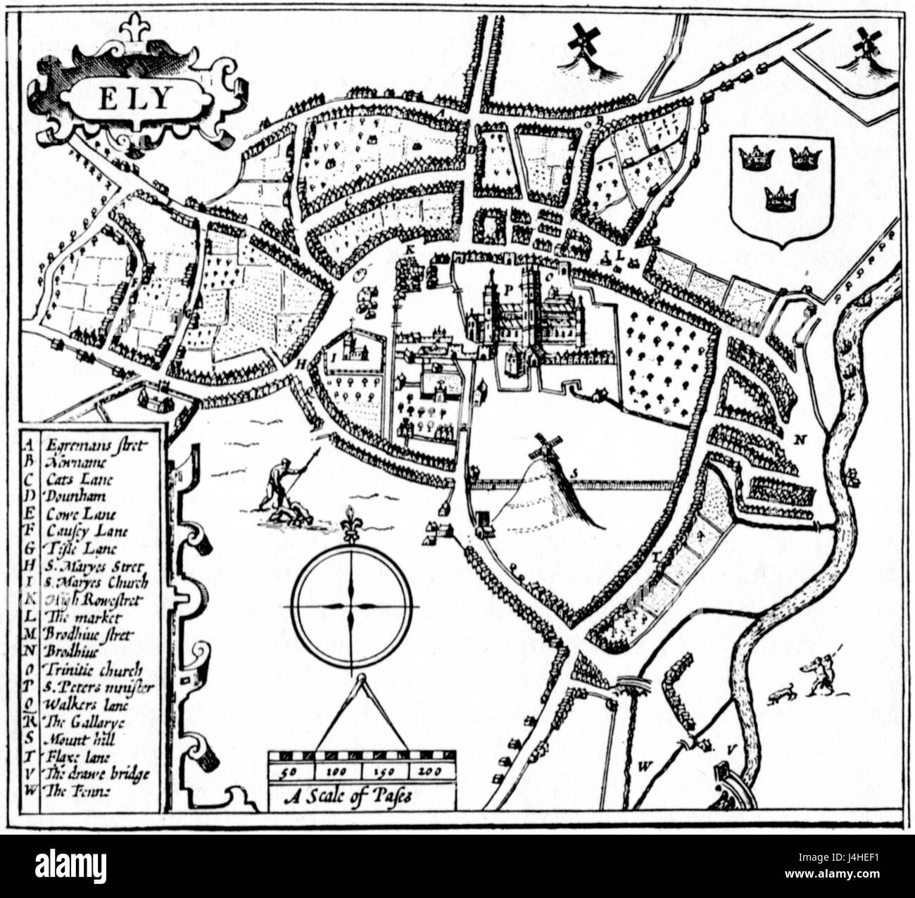 Old map ely hi res stock photography - This Refers To A Historical Map Created By Speed In 1610 Showcasing J4HEF1 